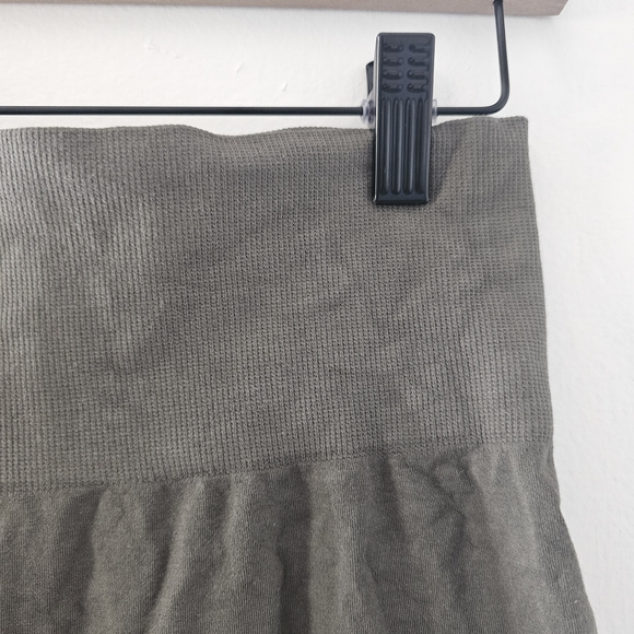 Feathers Olive Green High Waisted Biker Shorts - Picture 3 of 8